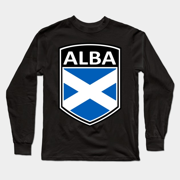 Flag Shield - Alba Long Sleeve T-Shirt by Taylor'd Designs